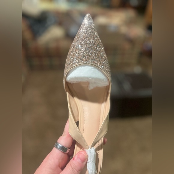 Orzomminun Nude Glitter Slingback Kitten Heels - size 10 - Picture 4 of 6